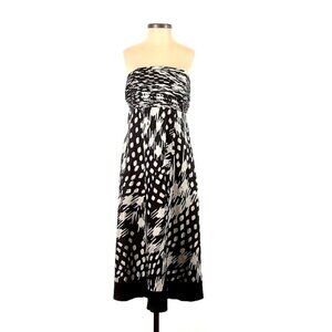 Ted Baker London  SILK Geometric Print Black White Strapless Cocktail Dress 2